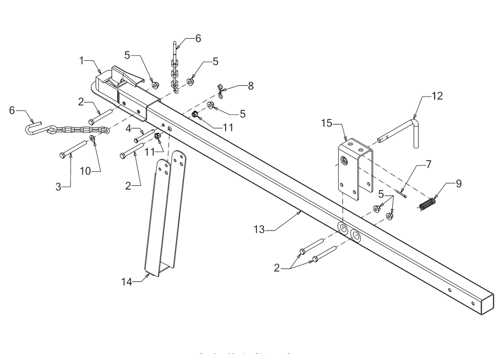 Tongue Diagram and Parts List for LS25 (24BF552B710)(2020) Cub Cadet Log Splitter